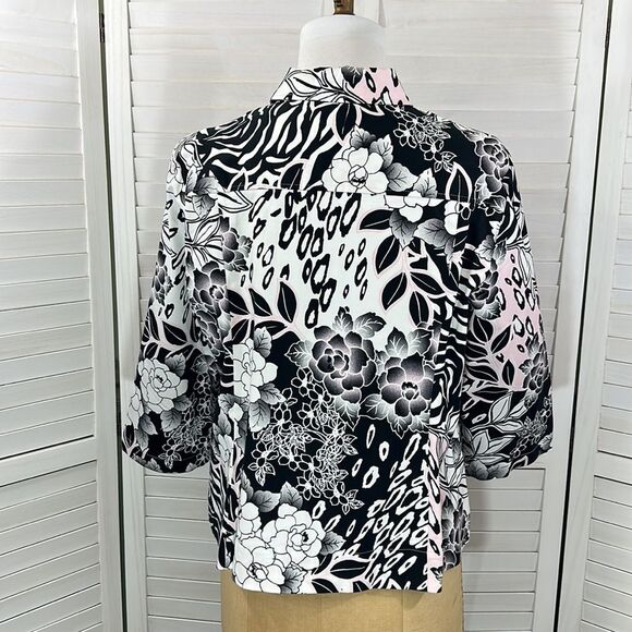 Chico's Jacket Size 3 (16) XL Floral Animal Print - Picture 7 of 14